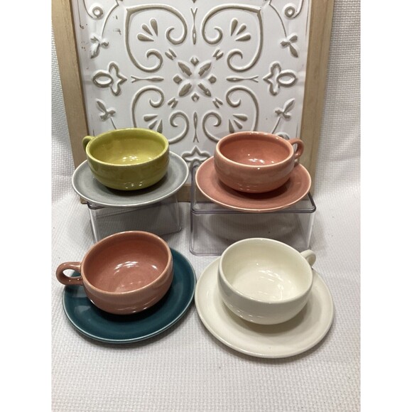 Russel Wright Other - Russel Wright Steubenville 4 Coffee Tea Cups Saucers Sets 2 Matched / 2 Mixed